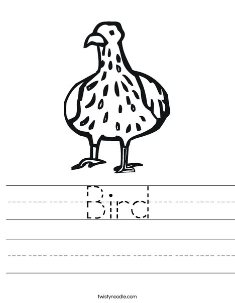 Bird with Spots Worksheet