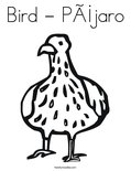 Bird - Pájaro Coloring Page