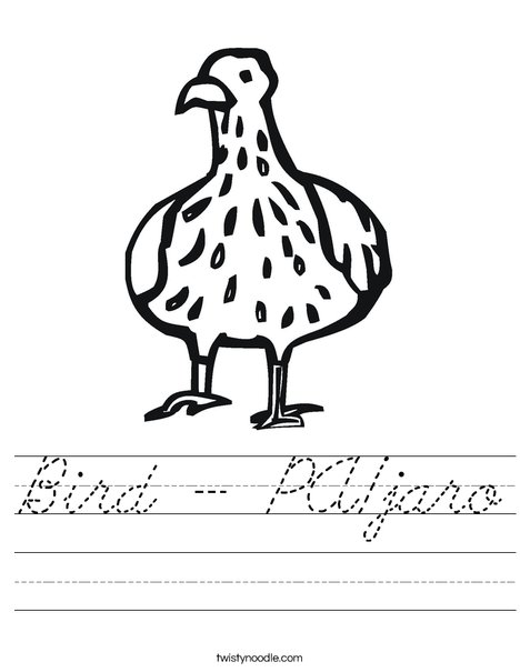 Bird with Spots Worksheet