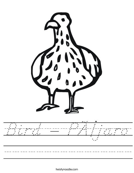 Bird with Spots Worksheet