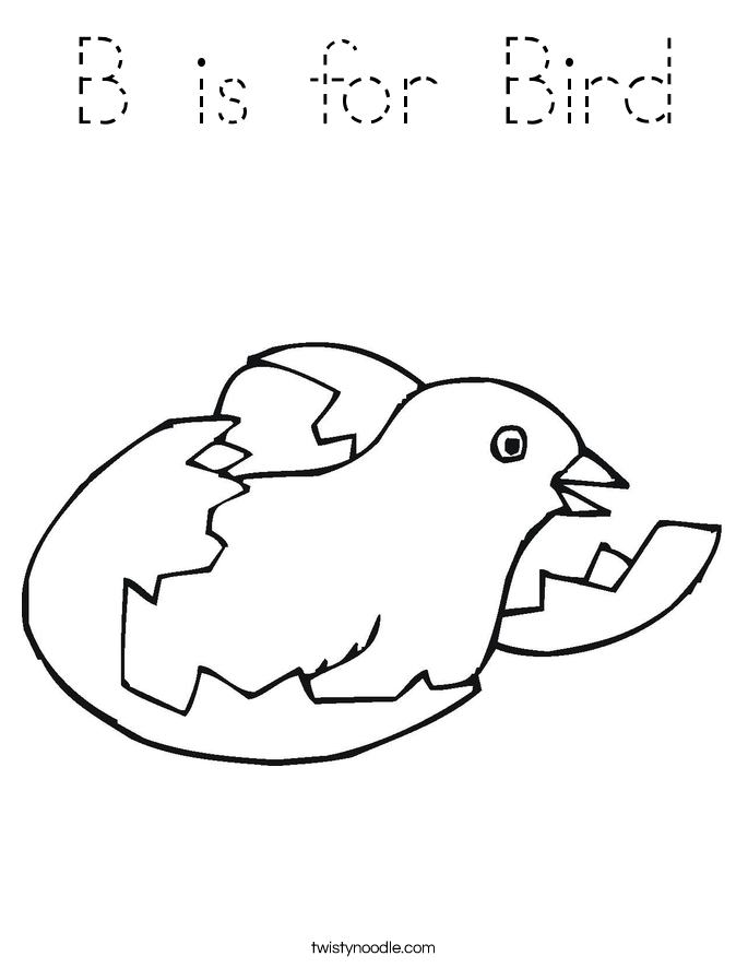 B is for Bird Coloring Page