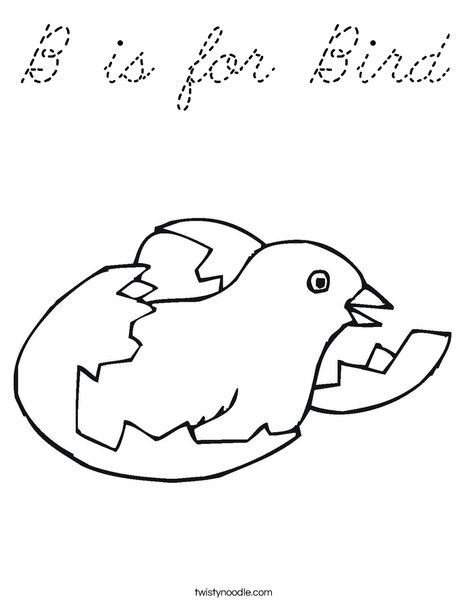 Bird Hatching Coloring Page