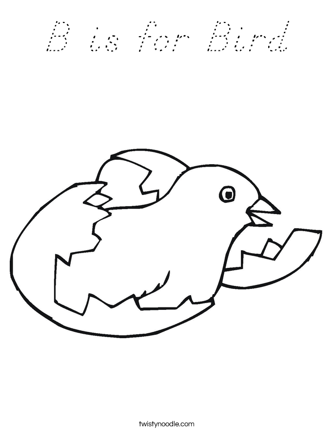 B is for Bird Coloring Page