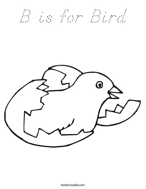 Bird Hatching Coloring Page