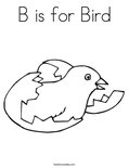 B is for Bird Coloring Page