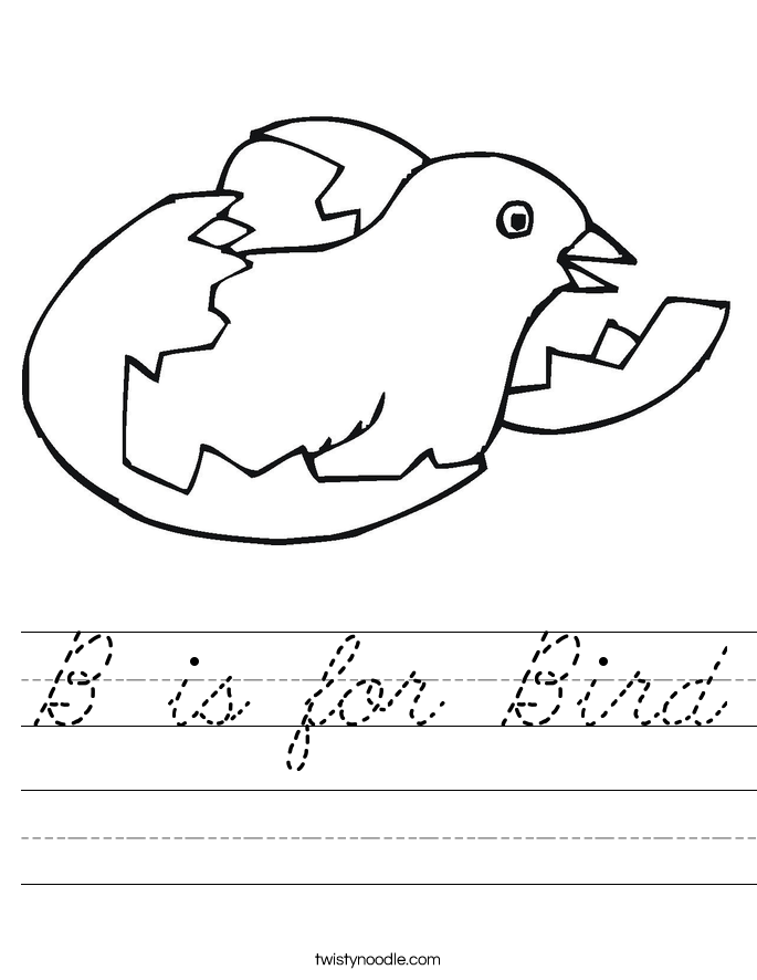 B is for Bird Worksheet