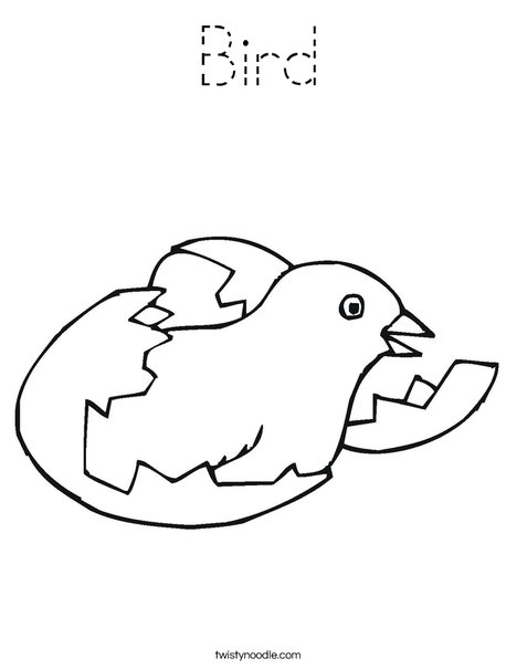 Bird Hatching Coloring Page