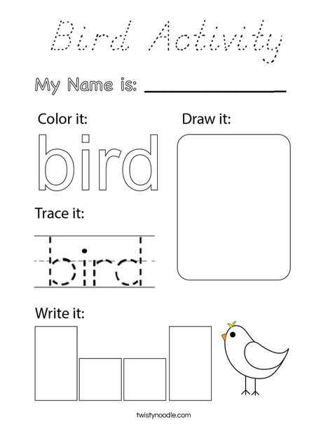 Bird Activity Coloring Page
