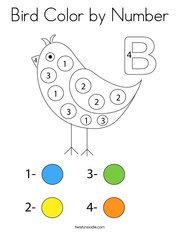 Bird Color by Number Coloring Page