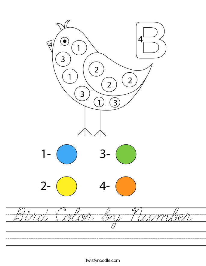 Bird Color by Number Worksheet