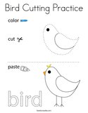 Bird Cutting Practice Coloring Page