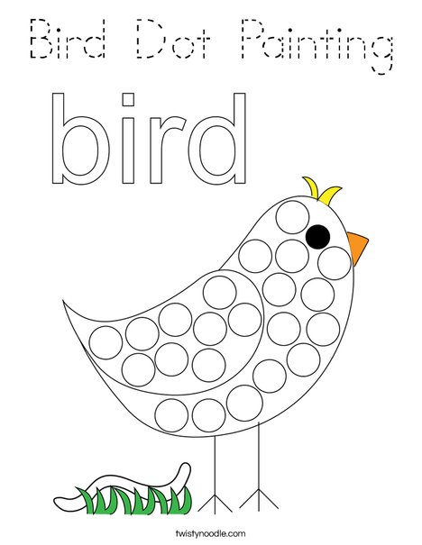 Bird Dot Painting Coloring Page
