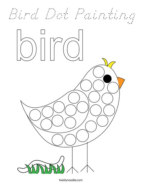 Bird Dot Painting Coloring Page