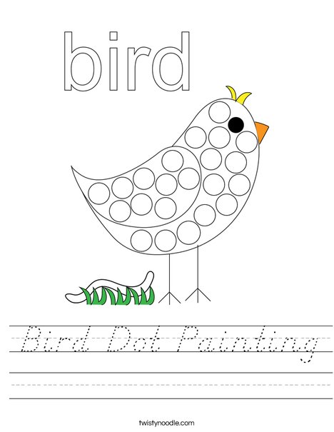 Bird Dot Painting Worksheet