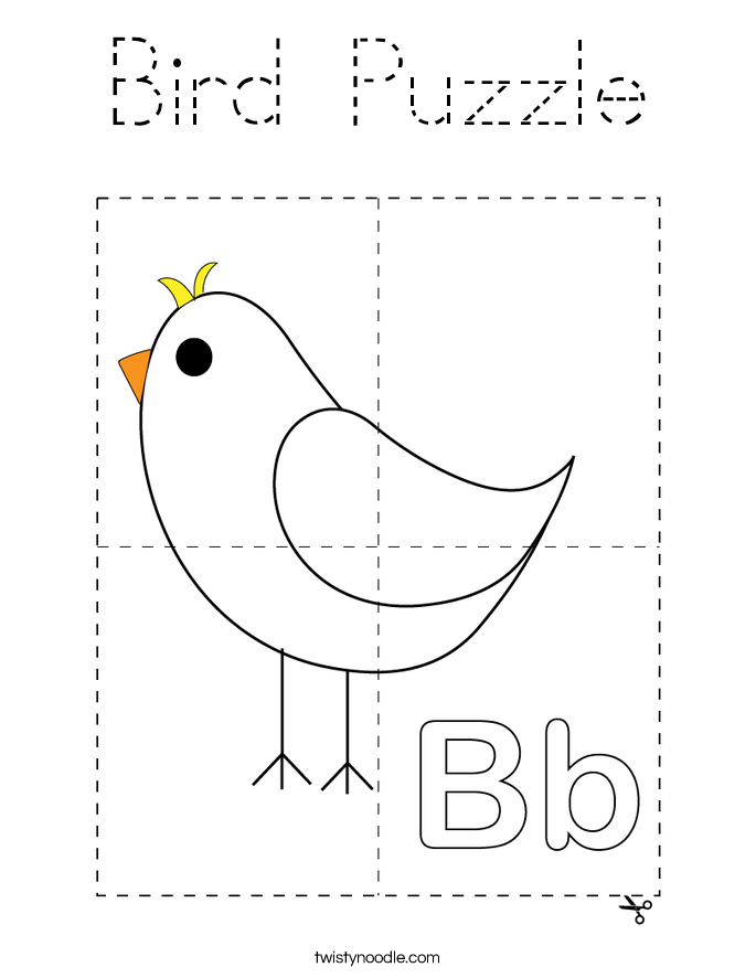 Bird Puzzle Coloring Page