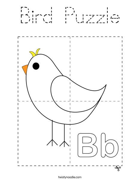 Bird Puzzle Coloring Page