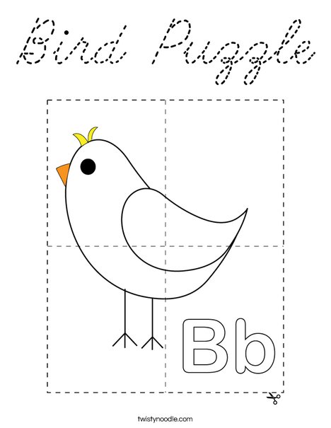 Bird Puzzle Coloring Page