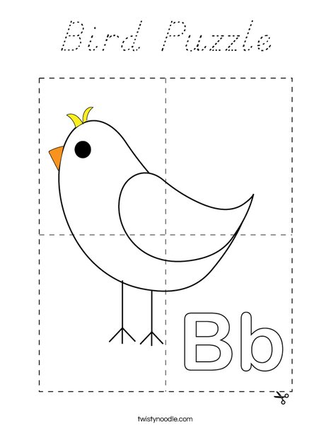 Bird Puzzle Coloring Page