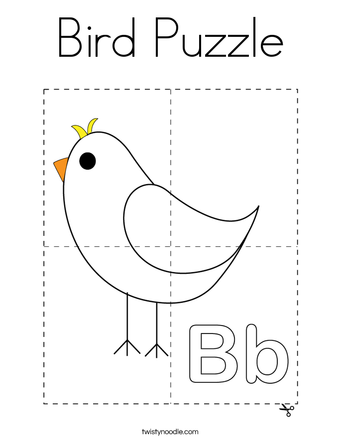 Bird Puzzle Coloring Page