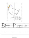 Bird Puzzle Worksheet