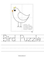 Bird Puzzle Handwriting Sheet