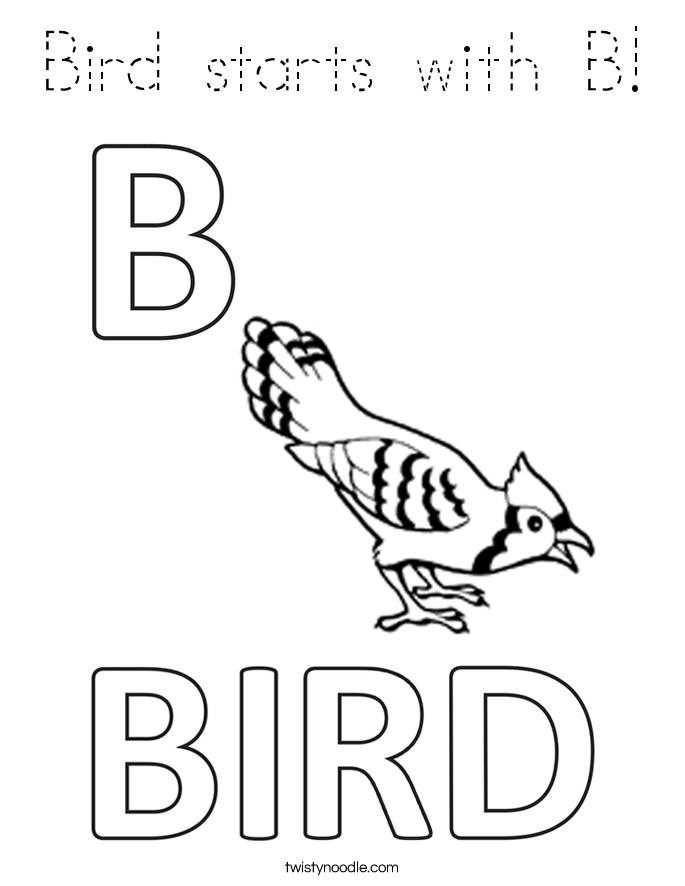 Bird starts with B! Coloring Page