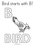 Bird starts with B Coloring Page