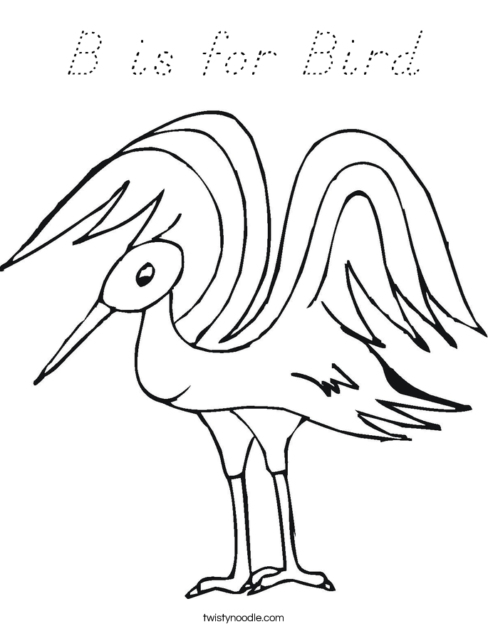 B is for Bird Coloring Page