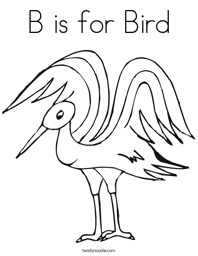 B is for Bird Coloring Page