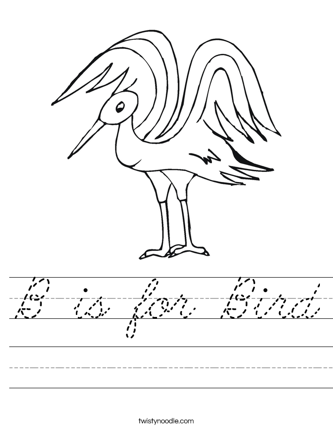 B is for Bird Worksheet