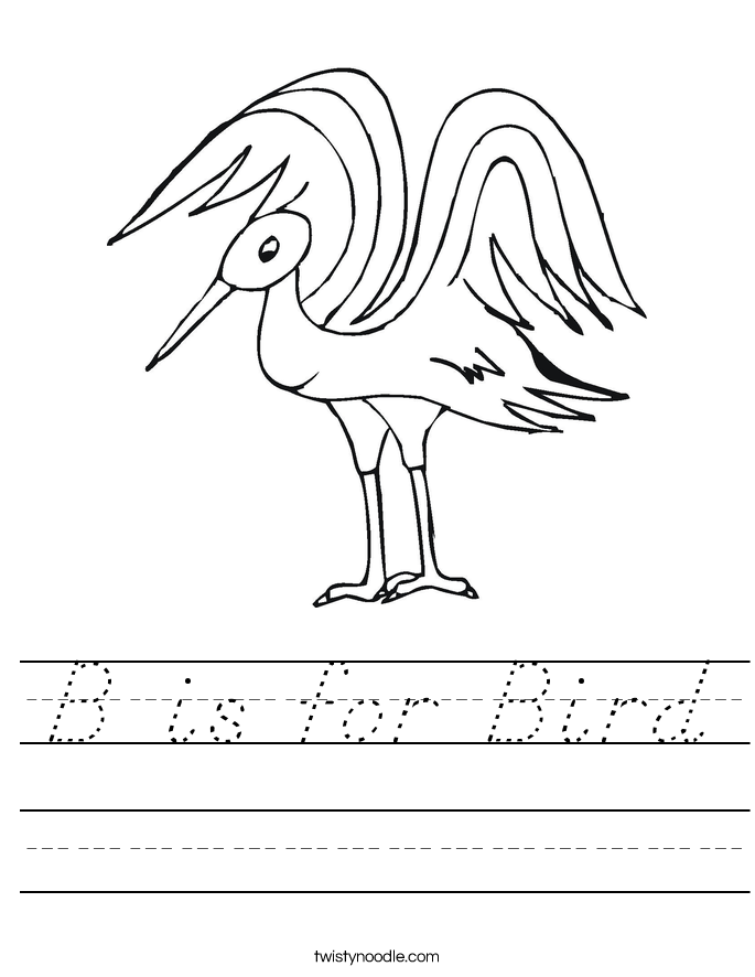 B is for Bird Worksheet