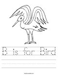 B is for Bird Worksheet