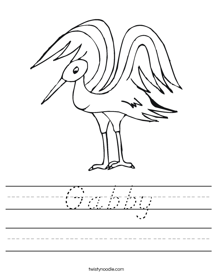 Gabby Worksheet