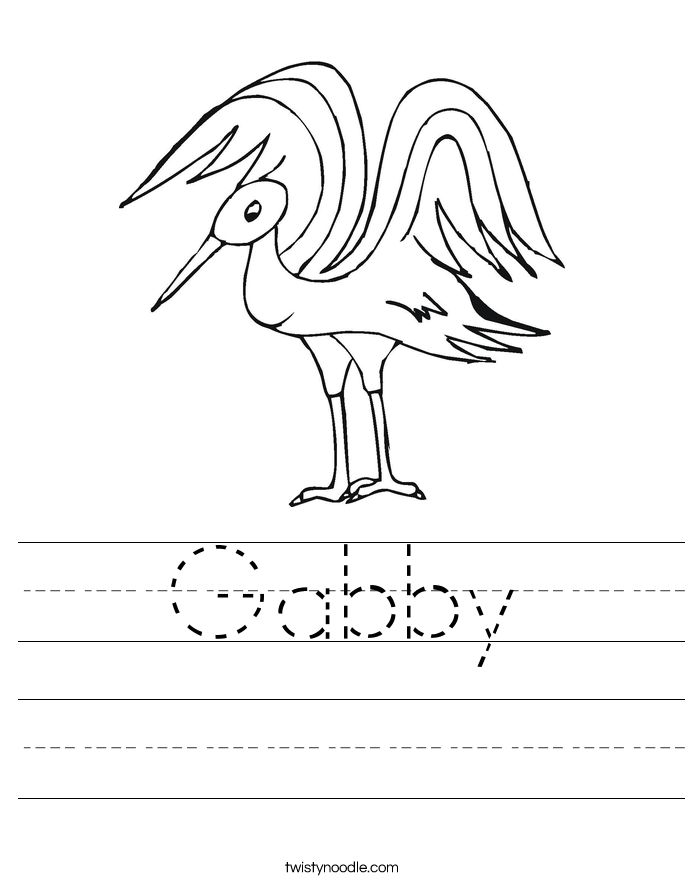 Gabby Worksheet