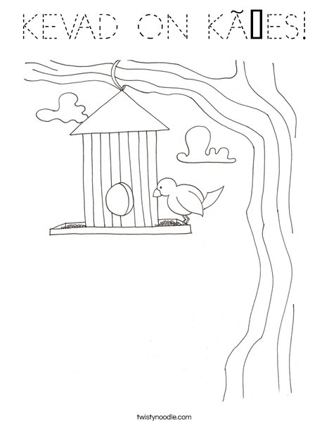 Birdhouse Coloring Page