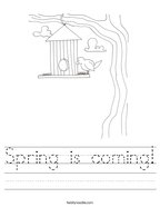 Spring is coming Handwriting Sheet