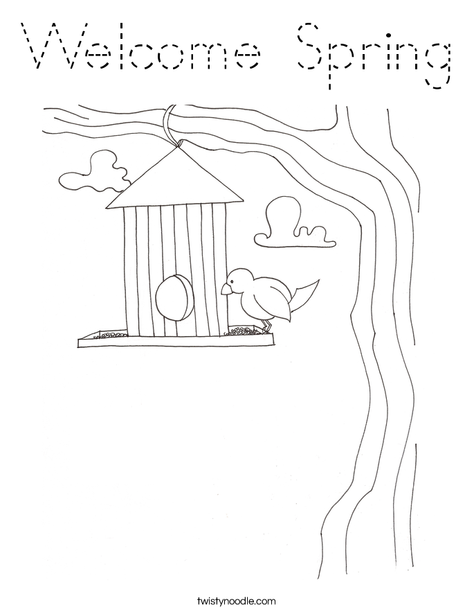 Welcome Spring Coloring Page