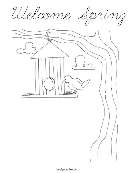 Birdhouse Coloring Page