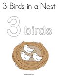 3 Birds in a Nest Coloring Page