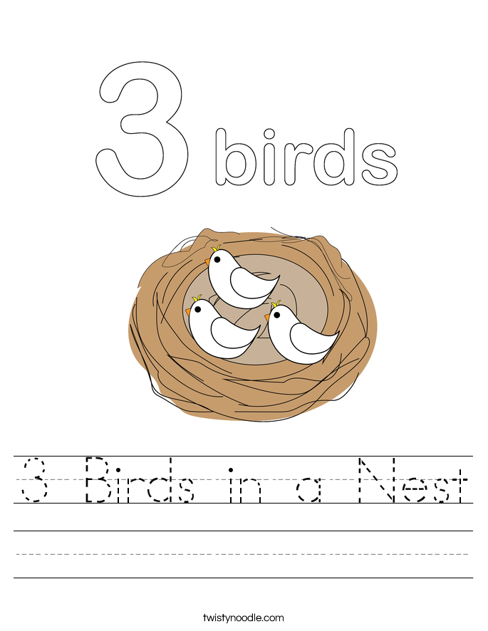 3 Birds in a Nest Worksheet
