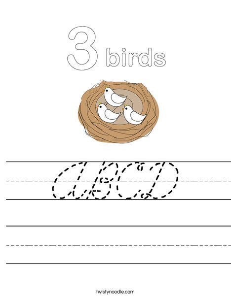 Birds in a Nest Worksheet