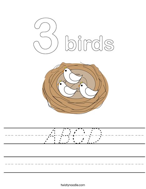 Birds in a Nest Worksheet