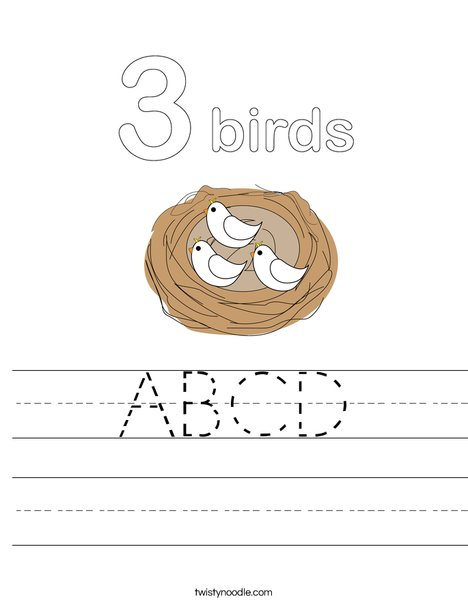 Birds in a Nest Worksheet