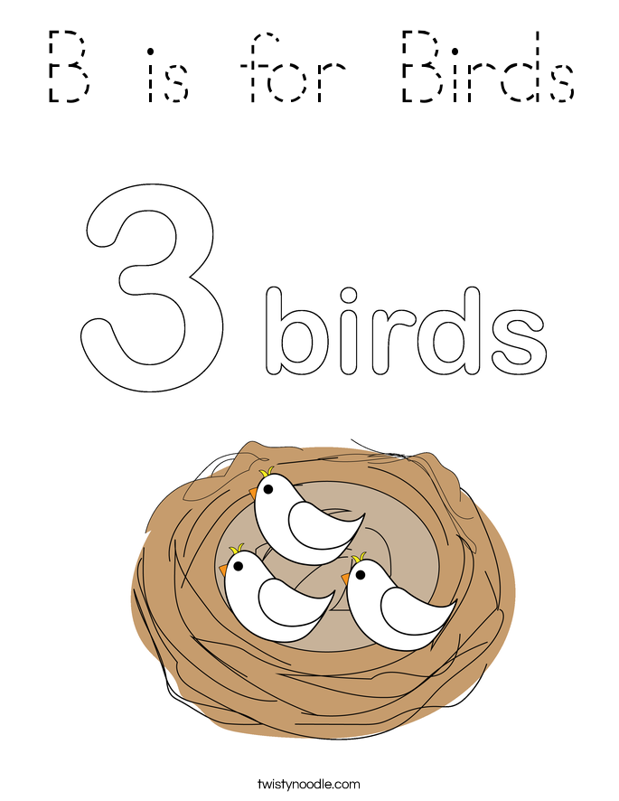 B is for Birds Coloring Page