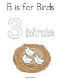 B is for Birds Coloring Page