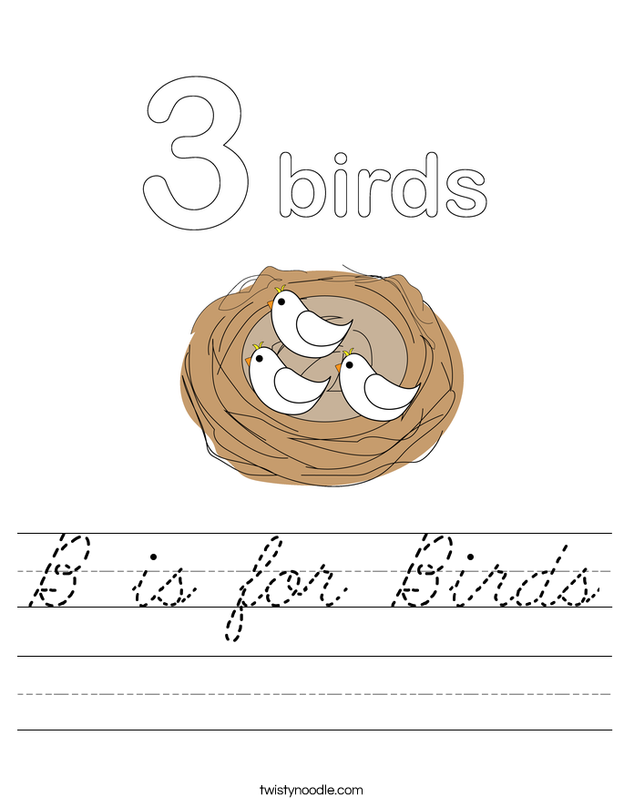 B is for Birds Worksheet