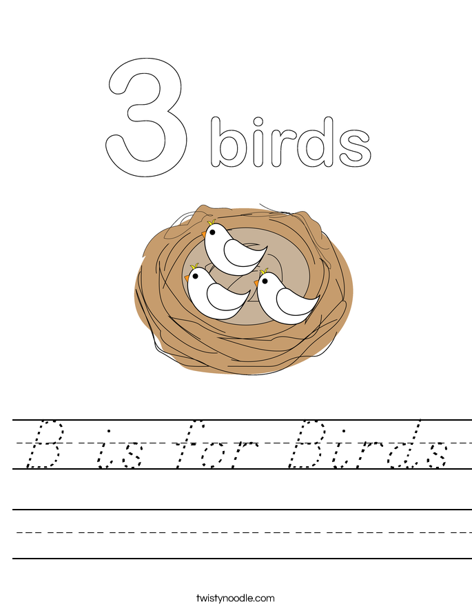 B is for Birds Worksheet