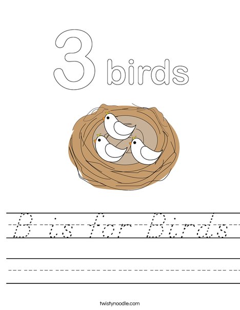 Birds in a Nest Worksheet