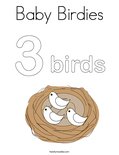 Baby BirdiesColoring Page
