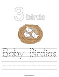 Baby Birdies Worksheet